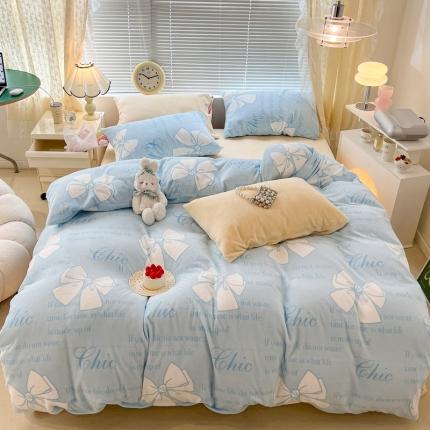 91家纺网 家纺一手货源 找家纺 （总）昔可 2022新款牛奶绒少女小清新系列四件套