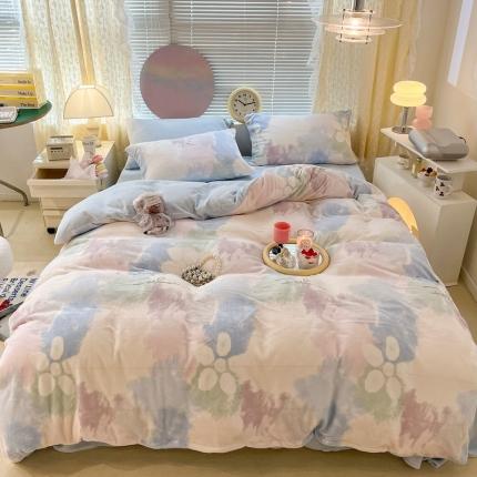 91家纺网 家纺一手货源 找家纺 （总）昔可 2022新款牛奶绒少女小清新系列四件套