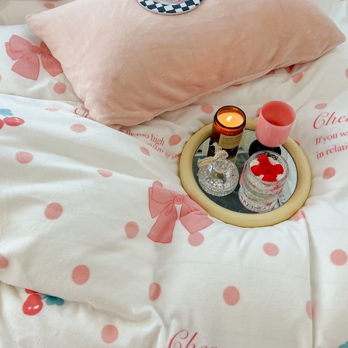 91家纺网 家纺一手货源 找家纺 （总）昔可 2022新款牛奶绒少女小清新系列四件套