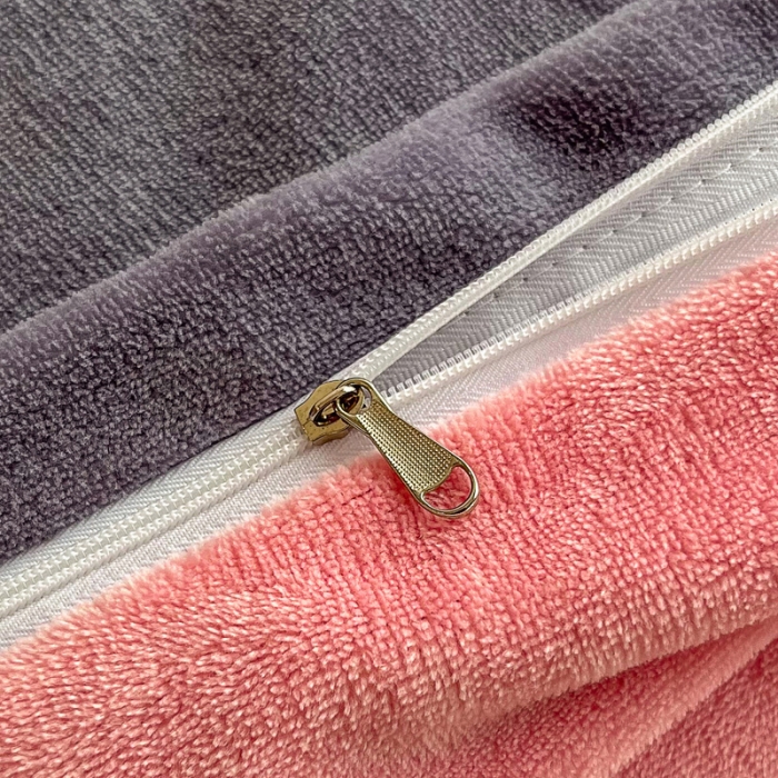 91家纺网 家纺一手货源 找家纺 优姿家纺 2022新款牛奶绒8斤双拼色绣花保暖四件套 爱心-粉