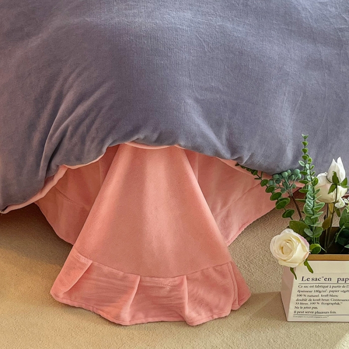 91家纺网 家纺一手货源 找家纺 优姿家纺 2022新款牛奶绒8斤双拼色绣花保暖四件套 爱心-玉