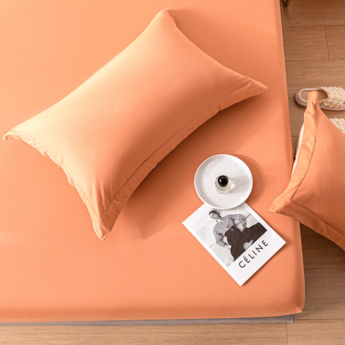 91家纺网 家纺一手货源 找家纺 （总）秀色 秋冬60支纯色全棉磨毛床笠三件套纯棉加厚保护罩