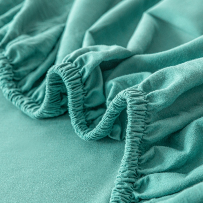 91家纺网 家纺一手货源 找家纺 秀色 秋冬60支纯色全棉磨毛床笠三件套纯棉加厚保护罩 豆绿