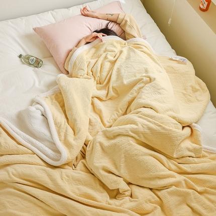 91家纺网 家纺一手货源 找家纺 寐眠 2022新款牛奶绒剪花双层毯 泡芙米