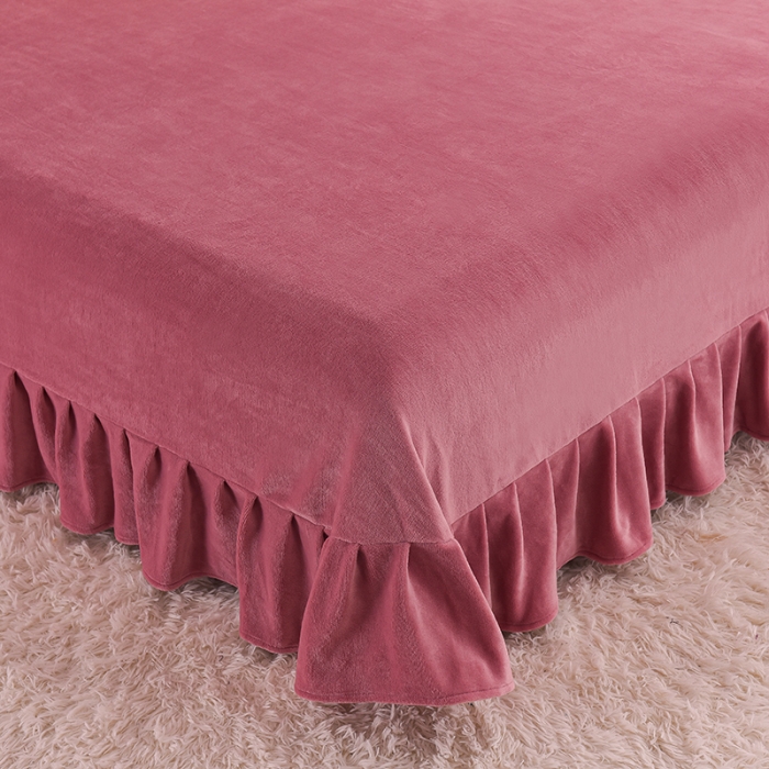 91家纺网 家纺一手货源 找家纺 （总）畅畅家纺 2022新款韩版荷叶边刺绣牛奶绒四件套