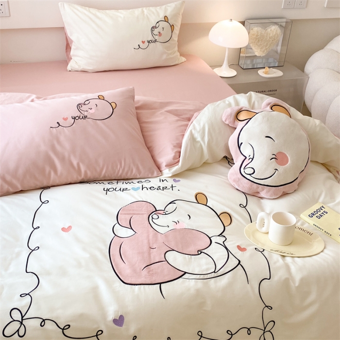 91家纺网 家纺一手货源 找家纺 （总）朗莎 2022新款迪士尼全棉水洗棉贴布绣四件套