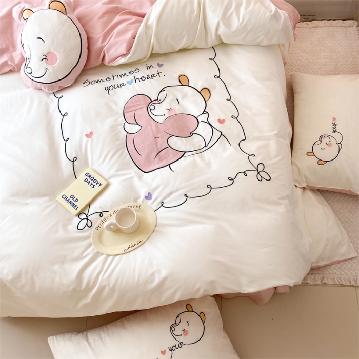 91家纺网 家纺一手货源 找家纺 （总）朗莎 2022新款迪士尼全棉水洗棉贴布绣四件套