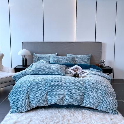 91家纺网 家纺一手货源 找家纺 （总）啊雅家居 2025新款雕花绒加宝宝绒四件套