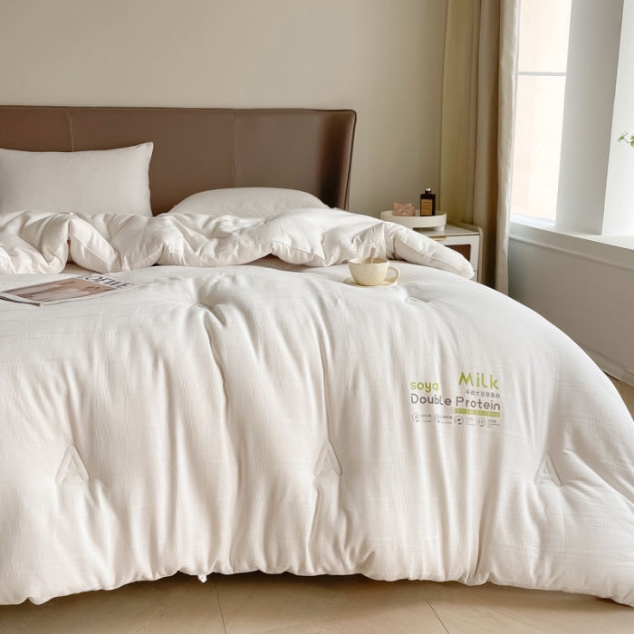 91家纺网 家纺一手货源 找家纺 匠心 2022新款A类牛奶大豆被冬被子被芯 条纹