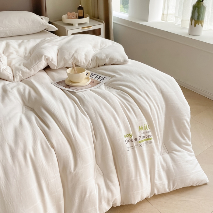 91家纺网 家纺一手货源 找家纺 匠心 2022新款A类牛奶大豆被冬被子被芯 条纹