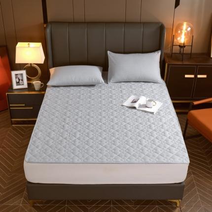 91家纺网 家纺一手货源 找家纺 尊康家纺（原磊科） 2022新款四叶花全棉抗菌肌理纹磨毛软床垫 优雅灰