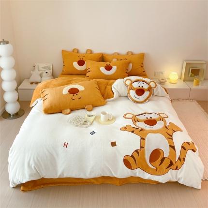 朗莎 2022新款迪士尼230g高克重牛奶绒四件套 跳跳虎