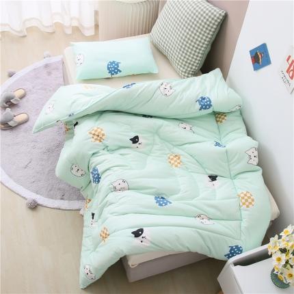 91家纺网 家纺一手货源 找家纺 艾佳宝贝婴儿绒幼儿园冬被仿鹅绒春秋被宝宝保暖加厚被 微笑猫咪