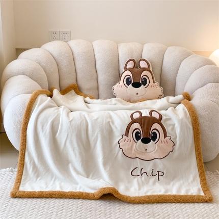 91家纺网 家纺一手货源 找家纺 总朗莎2022款迪士尼230g加厚羊羔绒牛奶绒立体贴布绣毛毯