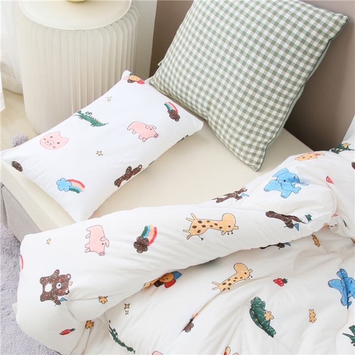 91家纺网 家纺一手货源 找家纺 艾佳宝贝婴儿绒幼儿园冬被仿鹅绒春秋被宝宝保暖加厚被动物世界白