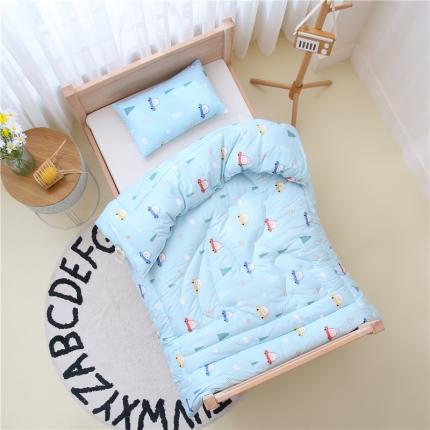 91家纺网 家纺一手货源 找家纺 艾佳宝贝婴儿绒幼儿园冬被仿鹅绒儿童春秋被保暖加厚被熊熊乐园蓝