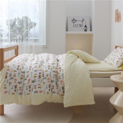 91家纺网 家纺一手货源 找家纺 （总）艾佳2022年秋冬全棉豆豆绒幼儿园儿童多件套