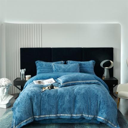 91家纺网 家纺一手货源 找家纺 （总）榻尚家居 2023新款牛奶绒260克全消光高端浮雕兔绒四件套