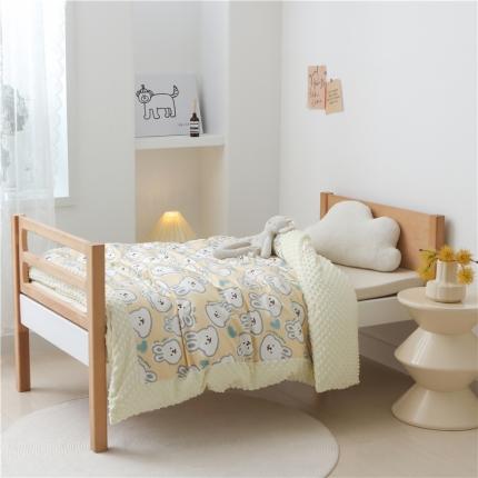 91家纺网 家纺一手货源 找家纺 （总）艾佳宝贝2022年秋冬全棉豆豆绒多功能盖毯被