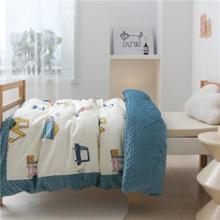 91家纺网 家纺一手货源 找家纺 （总）艾佳宝贝2022年秋冬全棉豆豆绒多功能盖毯被