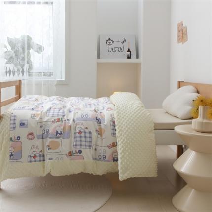 91家纺网 家纺一手货源 找家纺 （总）艾佳宝贝2022年秋冬全棉豆豆绒多功能盖毯被