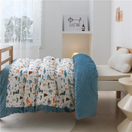 91家纺网 家纺一手货源 找家纺 （总）艾佳宝贝2022年秋冬全棉豆豆绒多功能盖毯被