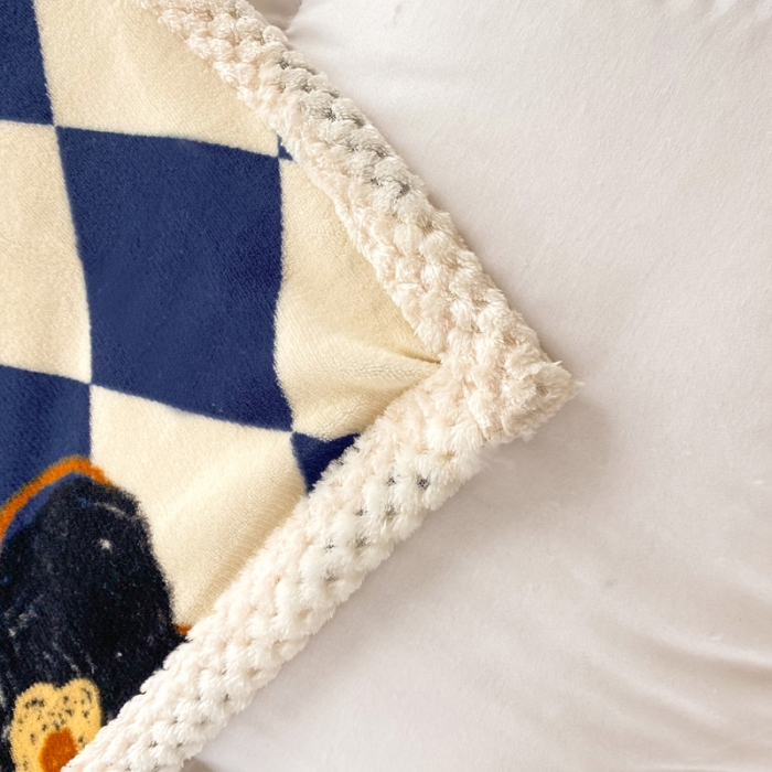 91家纺网 家纺一手货源 找家纺 绒兔兔 2022新款牛奶绒印花毯子 克莱尔