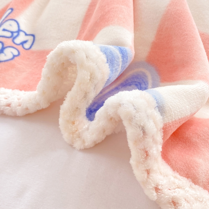 91家纺网 家纺一手货源 找家纺 绒兔兔 2022新款牛奶绒印花毯子 生如夏花