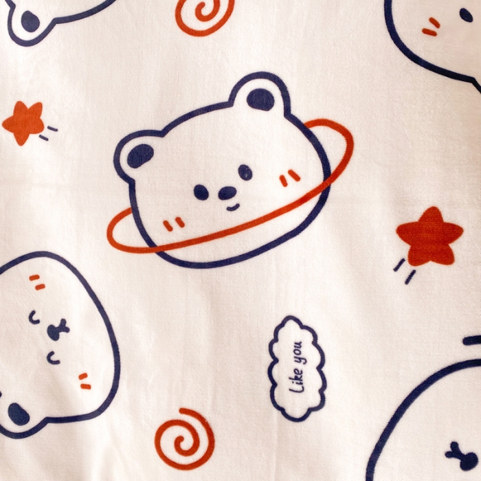 91家纺网 家纺一手货源 找家纺 绒兔兔 2022新款牛奶绒印花毯子 太空熊