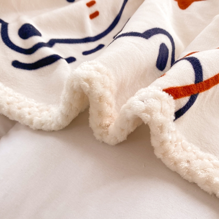 91家纺网 家纺一手货源 找家纺 绒兔兔 2022新款牛奶绒印花毯子 太空熊