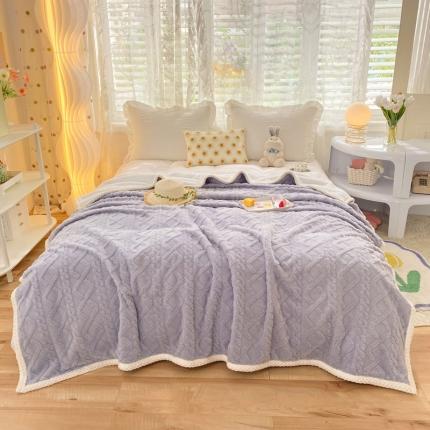 91家纺网 家纺一手货源 找家纺 绒兔兔 2022新款舒棉绒毯子 舒棉绒-香芋紫