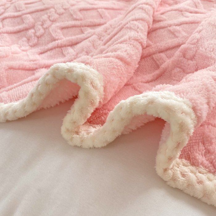 91家纺网 家纺一手货源 找家纺 绒兔兔 2022新款舒棉绒毯子 舒棉绒-玫瑰粉