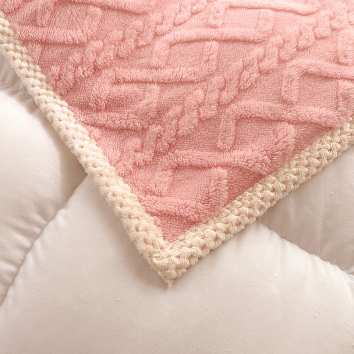 91家纺网 家纺一手货源 找家纺 绒兔兔 2022新款舒棉绒毯子 舒棉绒-玫瑰粉