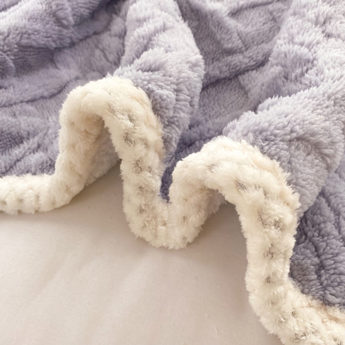 91家纺网 家纺一手货源 找家纺 绒兔兔 2022新款舒棉绒毯子 舒棉绒-香芋紫