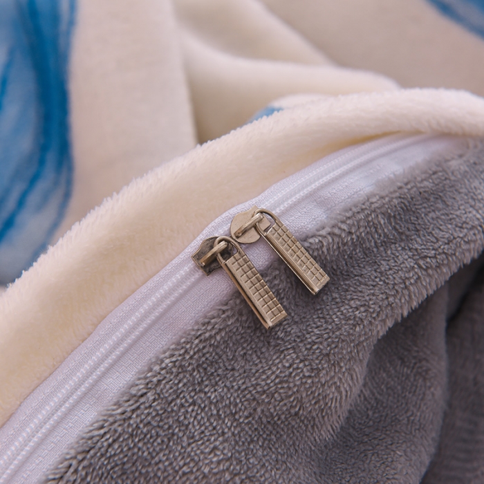 91家纺网 家纺一手货源 找家纺 芃成 2022新款加厚双面牛奶绒印花床品系列-四件套 爱心兔