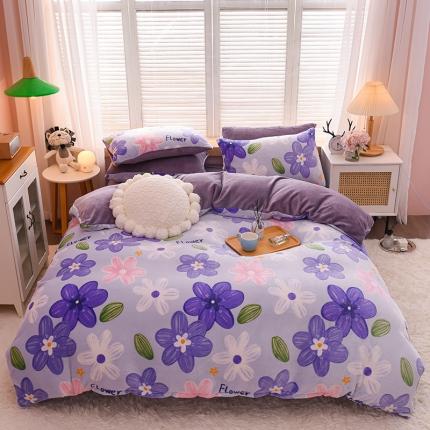 芃成 2022新款加厚双面牛奶绒印花床品系列-四件套 青春岁月