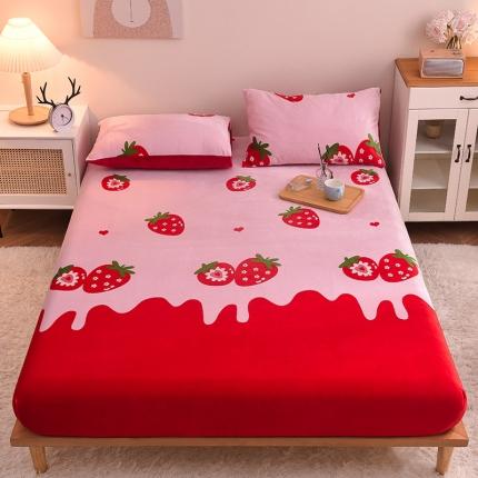 91家纺网 家纺一手货源 找家纺 （总）芃成 2022新款加厚双面牛奶绒印花床品系列-单床笠