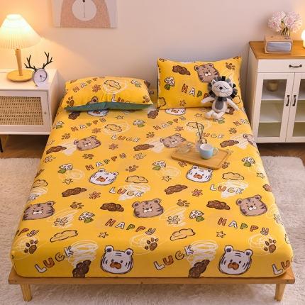 91家纺网 家纺一手货源 找家纺 （总）芃成 2022新款加厚双面牛奶绒印花床品系列-单床笠