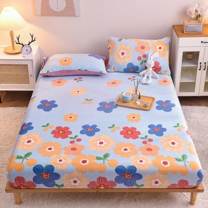 91家纺网 家纺一手货源 找家纺 （总）芃成 2022新款加厚双面牛奶绒印花床品系列-单床笠