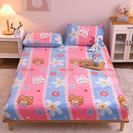 91家纺网 家纺一手货源 找家纺 （总）芃成 2022新款加厚双面牛奶绒印花床品系列-单床笠