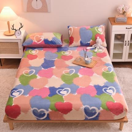 91家纺网 家纺一手货源 找家纺 （总）芃成 2022新款加厚双面牛奶绒印花床品系列-单床笠