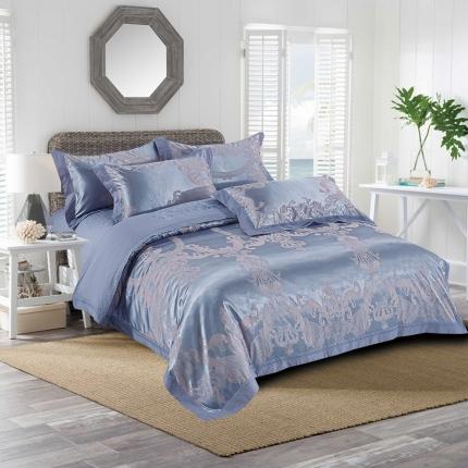 91家纺网 家纺一手货源 找家纺 （总）卡迪亚 2022新款贡缎提花四件套