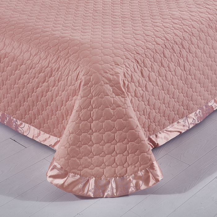 91家纺网 家纺一手货源 找家纺 卡迪亚 2022新款贡缎提花四件套 爱卡-香槟金