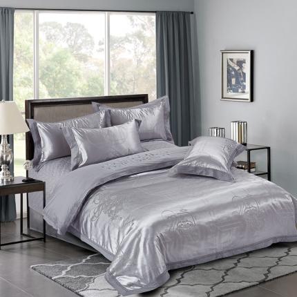 卡迪亚 2022新款贡缎提花四件套 爱卡-优雅灰