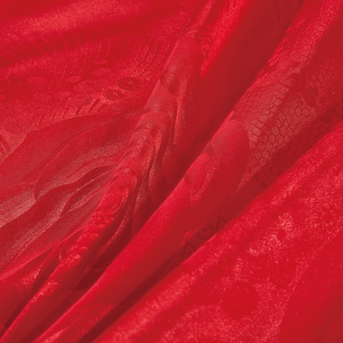 91家纺网 家纺一手货源 找家纺 卡迪亚 2022新款贡缎提花四件套 简单爱-大红