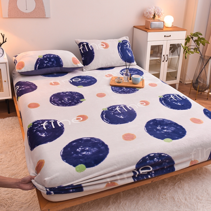 91家纺网 家纺一手货源 找家纺 芃成 2022新款加厚双面牛奶绒印花床品系列-单床笠 安纳瑞