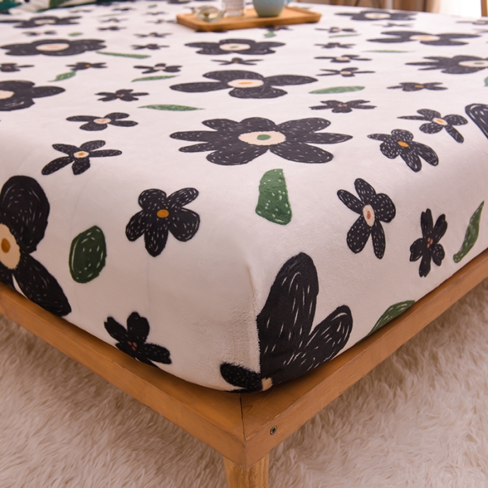 91家纺网 家纺一手货源 找家纺 芃成 2022新款加厚双面牛奶绒印花床品系列-单床笠 赫本