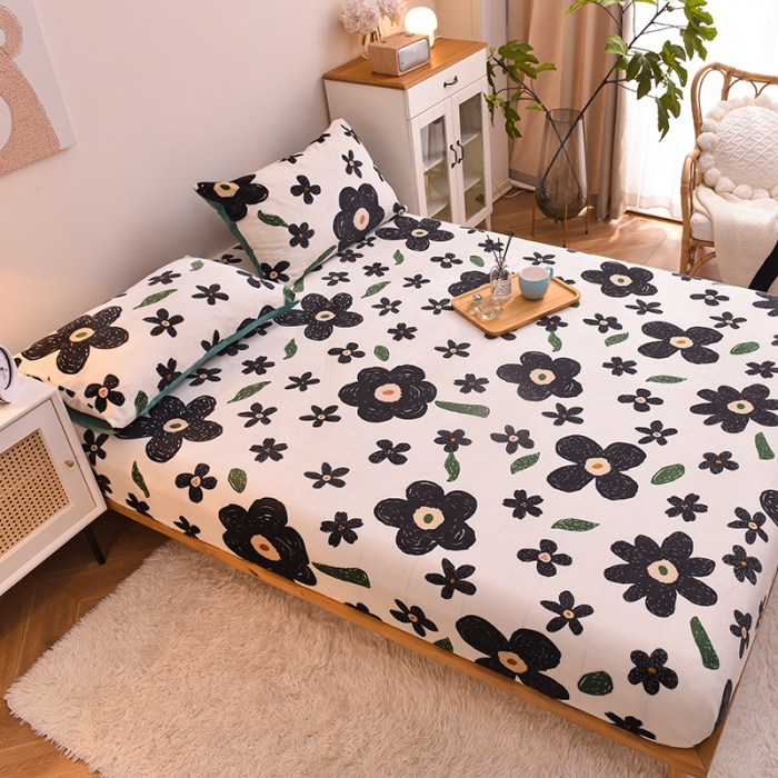 91家纺网 家纺一手货源 找家纺 芃成 2022新款加厚双面牛奶绒印花床品系列-单床笠 赫本