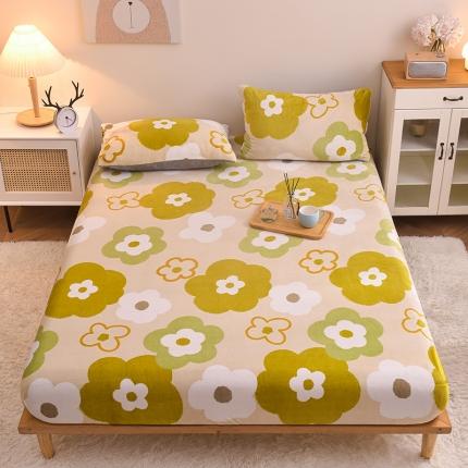 芃成 2022新款加厚双面牛奶绒印花床品系列-单床笠 静逸