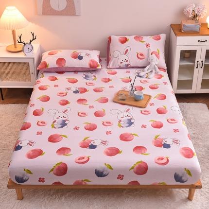 芃成 2022新款加厚双面牛奶绒印花床品系列-单床笠 萌兔